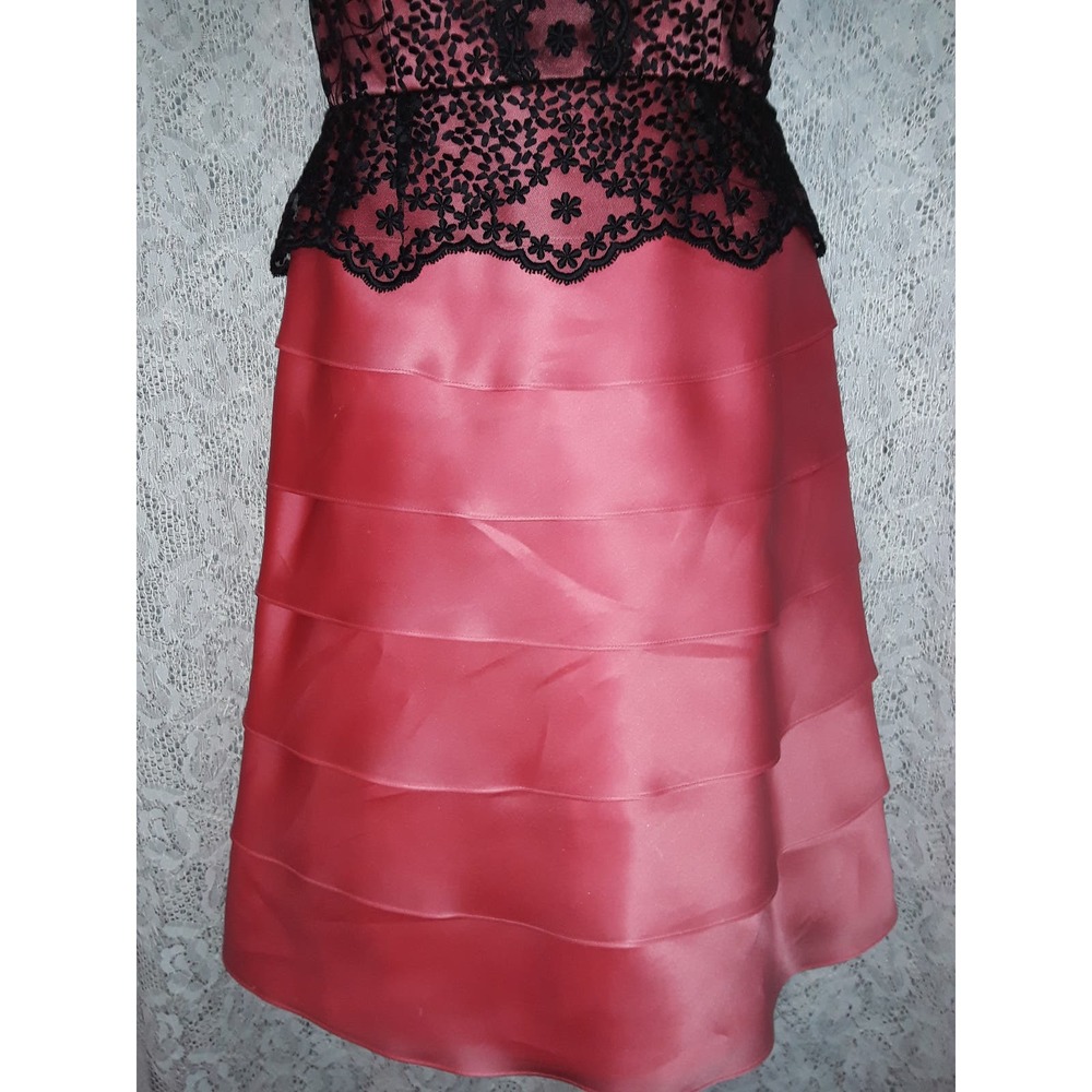 Roland Nivelais Sz 6 Tangerine Bergdorf Goodman Silk Dress w Lace - Picture 2 of 9